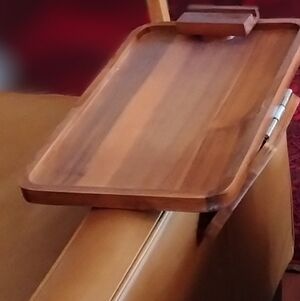 Acacia Wood Armrest Tray (Clip On, Like New)